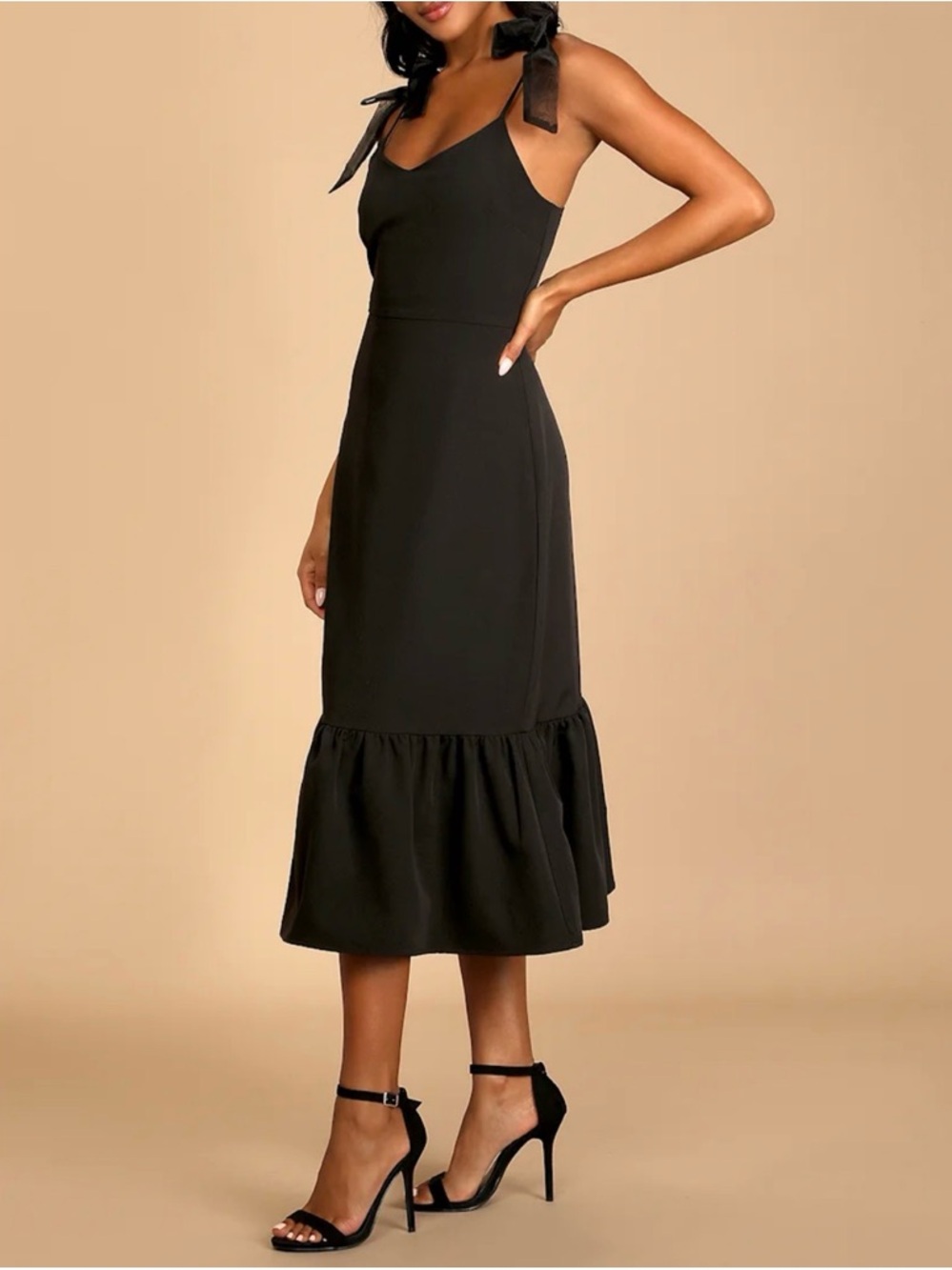 Lulu’s Midi Dress with Ruffle Hem